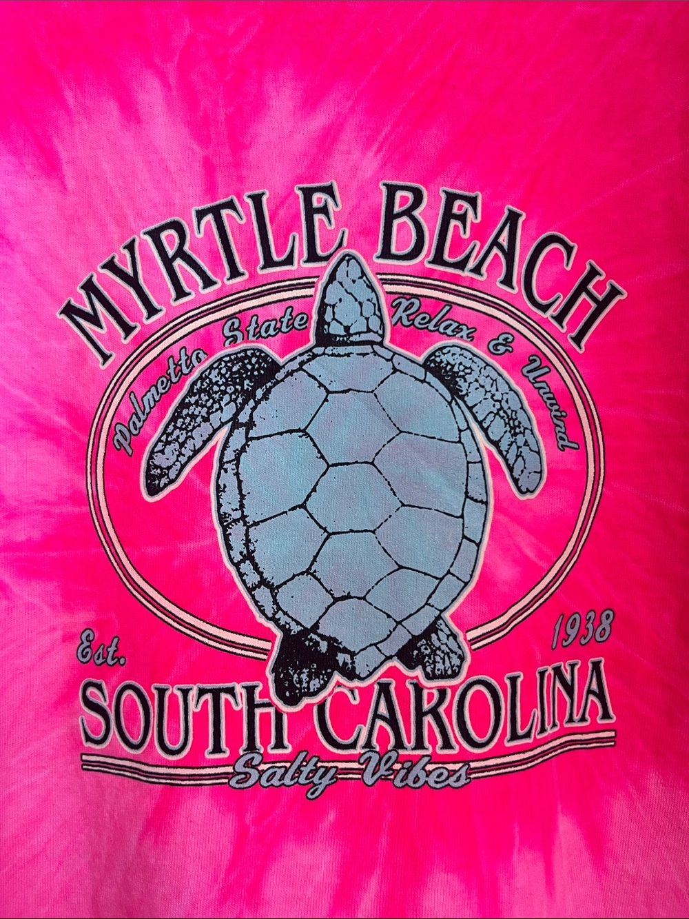 Myrtle Beach Kids' Pink Tie-Dye Sea Turtle Tee
